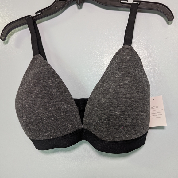 Auden Other - Auden Charcoal and Black Lightly Lined Wire Free  Bra 36DD